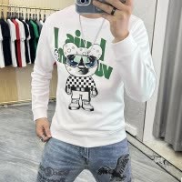 秋冬新款卫衣男士烫钻印花小熊圆领长袖打底衫时尚潮套头男装上衣