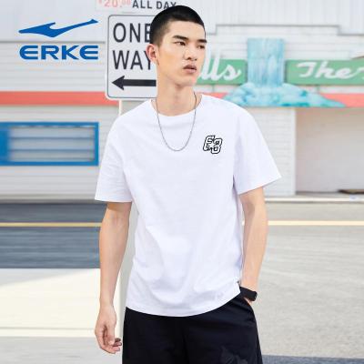 鸿星尔克男子T恤舒适百搭运动休闲上衣男圆领短袖针织衫