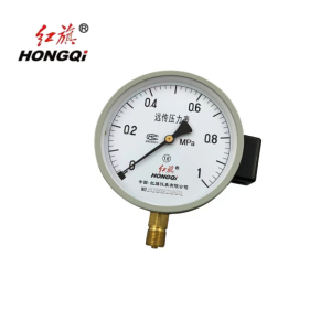 红旗 氧气电接点压力表 YOX-100 0-25MPA 块