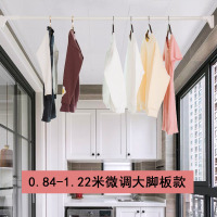阳台晾衣杆杆式飘窗窗户伸缩晾衣架免打孔顶装家用晒衣杆凉衣 三维工匠 2.6-3.1米32管径标准款送10个防风扣