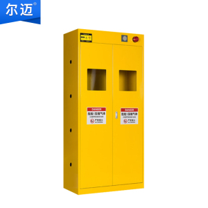 尔迈 全钢防爆气瓶柜安全柜防爆气体气瓶存放柜钢瓶寄存柜 一代报警器灰白色/黄色可选 双瓶