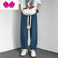 七斓华夫格卫裤男夏季ins潮流宽松垂感休闲长裤嘻哈百搭直筒运动裤子