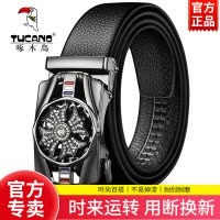 啄木鸟时来运转皮带男牛皮自动扣真皮腰带中青年商务休闲潮流裤带