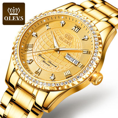欧利时(OLEVS)瑞士品牌手表男士全自动机械表土豪金商务手表防水时尚腕表