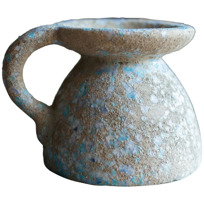 家柏饰(CORATED)古典做旧花盆插花器红陶透气镂蓝粗陶陶盆花瓶花园杂货装饰