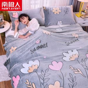 雪花绒毛毯加绒盖毯两用保暖绒床单毛巾被单双人午睡小毯子