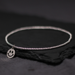 喜笑颜开 笑脸原创设计脚链纯银森系银饰个性饰品性感脚踝链足链送女朋友老婆情人节七夕生日礼物
