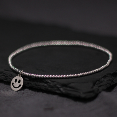 喜笑颜开 笑脸原创设计脚链纯银森系银饰个性饰品性感脚踝链足链送女朋友老婆情人节七夕生日礼物