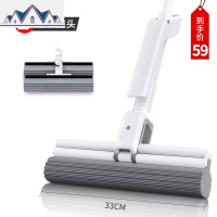 海绵拖把免手洗家用大号挤水胶棉头吸水瓷砖地拖布卫生间懒人墩布 三维工匠