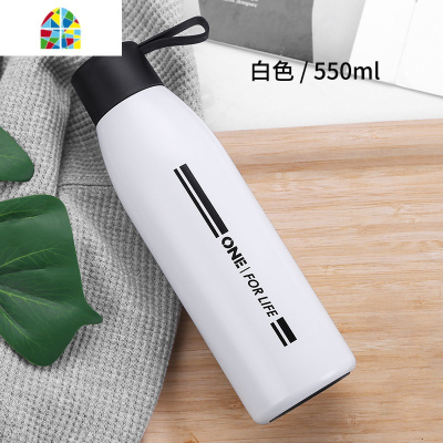 保温杯男士初中学生个性简约水杯女便携不锈钢韩版杯子创意潮流 FENGHOU 蓝色/420ml