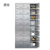 渭星304不锈钢食堂带锁餐具柜24门碗柜钥匙锁1800*900*350