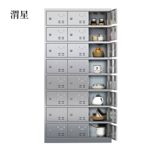 渭星304不锈钢食堂带锁餐具柜24门碗柜钥匙锁1800*900*350