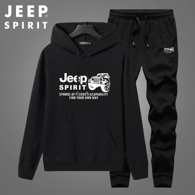 JEEP吉普运动套装卫衣卫裤两件套潮男春秋季休闲运动服TT6835