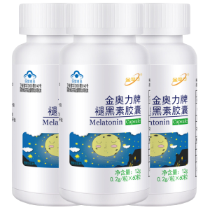 威海紫光金动力高含量退黑素褪黑素胶囊60粒*3瓶 男性女性成人中老年人帮助提高睡眠质量改善睡眠保健品