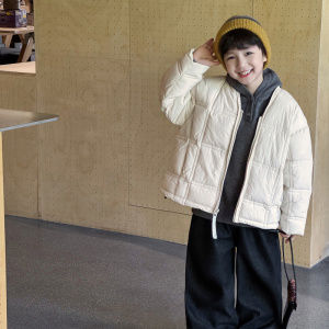 童酷男童冬季新款韩版纯色宝宝面包服加厚保暖低领儿童棉服潮