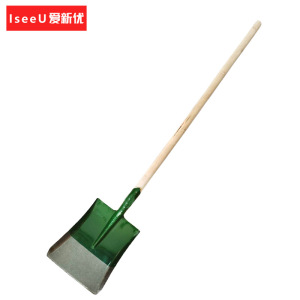 爱新优 锰钢淬火方铲平头铲铁锹铁铲 大号 带木柄把 (把)