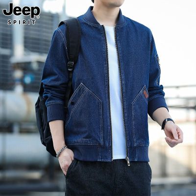 JEEP SPIRIT 秋冬新款男士时尚潮流夹克复古休闲牛仔外套