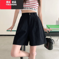 YIBUSHENG韩系慵懒休闲裤女季新款五分裤百搭阔腿裤高腰直筒裤显瘦短裤子