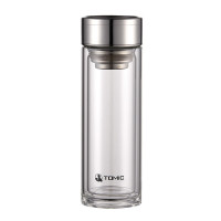 特美刻(TOMIC)高档双层透明玻璃杯泡茶杯水杯纯钛防烫饮水杯办公室家用春茶杯 春茶玻璃杯 320ml