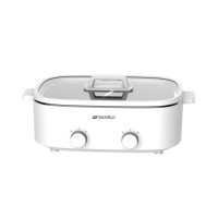 山水(SANSUI) 电火锅家用电煮锅多功能锅电热锅分体式电炒锅多用途小电锅 5L白色[鸳鸯火锅]