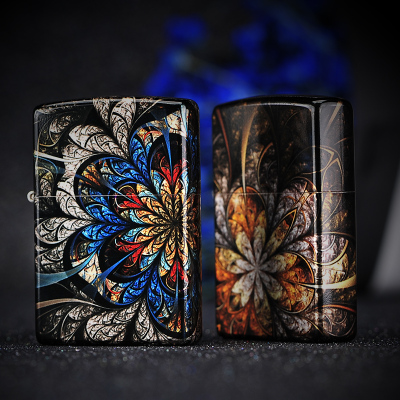 ZIPPO正版原装之宝暗夜妖姬樱花哑漆磨砂彩印美国之宝情人礼品zppo男士火机