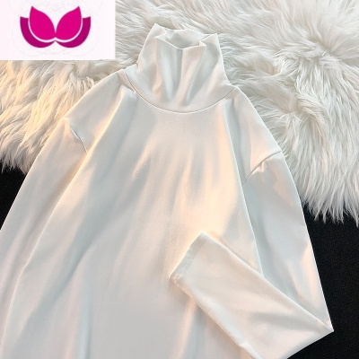 七斓可翻高领长袖T恤男纯色ins休闲百搭潮流港风宽松打底衫