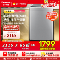 松下(Panasonic)大海象12公斤超大容量全自动波轮洗衣机抗菌除螨一键操作毛毯浸泡洗轻柔洗 XQB120-K2M1