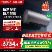 AO史密斯80升电热水器 国家补贴 金圭内胆 双棒分离速热 免换镁棒 免清洗 E80ED8