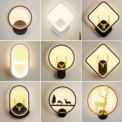  壁灯现代简约过道床头灯古达轻奢卧室创意客厅北欧楼梯背景墙壁灯