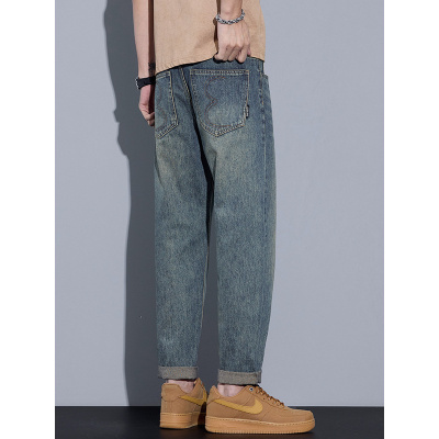 港风复古男士牛仔裤新款宽松哈伦裤青年休闲百搭日常老爹裤