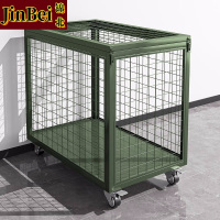 锦北金属移动网箱仓储笼应急物资周转箱野营装备箱带网带轮子1200*750*1000mm(无拉手)