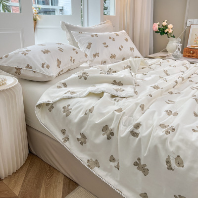 夏季田园小碎花全棉夏凉被四件套纯棉薄被子夏被可机洗双人空调被_692