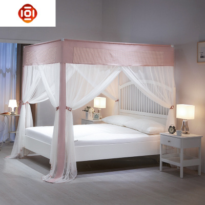 中式蚊帐1.8m床家用宫廷落地欧式伸缩三开1.