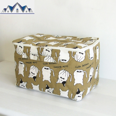 北欧布艺折叠幼儿园卡通被子收纳袋学生宿舍棉被整理衣服收纳箱包 三维工匠