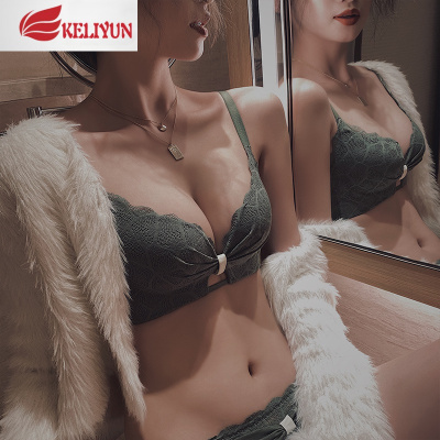 可莉允内衣女聚拢调整型收副乳蕾丝胸罩舒适无钢圈小胸平胸专用文胸套装文胸套装