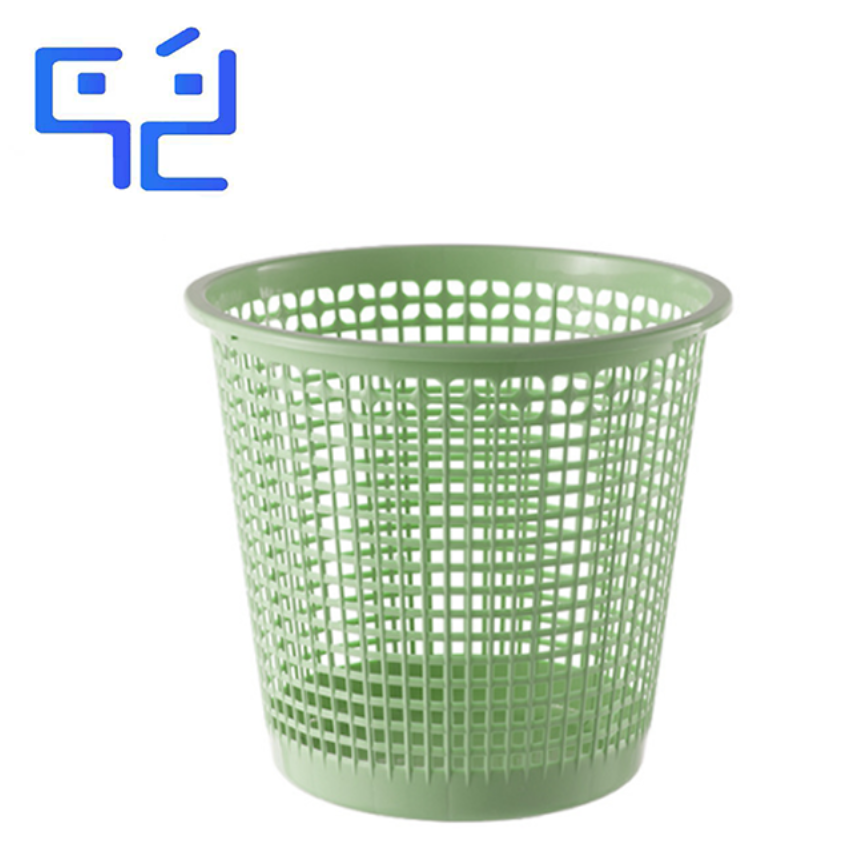 万允 塑料镂空垃圾桶 绿色10L/个(绿色10L)