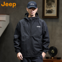 JEEP吉普黑色冲锋夹克男士春秋款2025新款防风户外登山服外套上衣