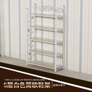 欧式鞋架多层铁艺家用后简易鞋柜简约客厅现代组装实木防尘