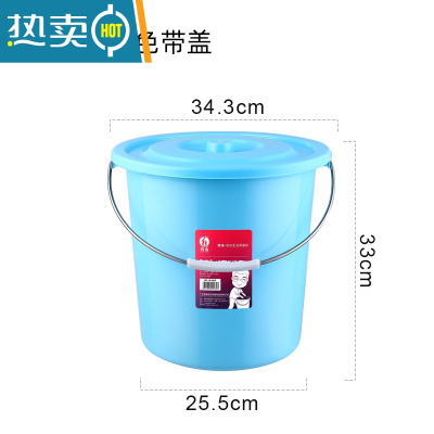敬平塑料手提水桶加厚耐摔学生宿舍家用洗衣桶洗澡桶泡脚桶洗车储水桶 中号[蓝色+防尘盖]24L