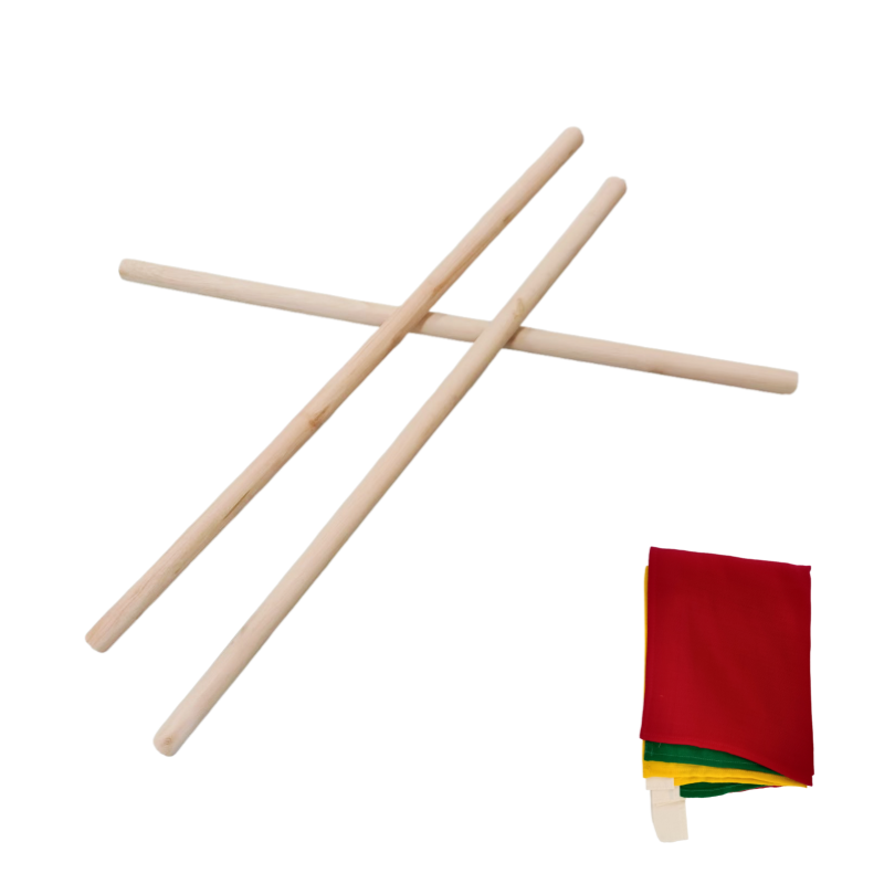 联岚木质指挥旗杆施工防护旗杆长50cm直径1.8cm(送配套旗)套