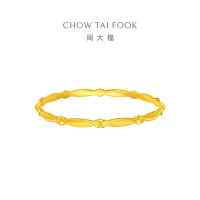 周大福欧式鸢尾花足金黄金实心手镯计价(工费1680元)EOF1508女友礼物