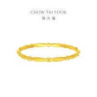 周大福欧式鸢尾花足金黄金实心手镯计价(工费1680元)EOF1508女友礼物