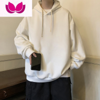 七斓纯色连帽卫衣男美式复古vintage2023新款古着大码外套