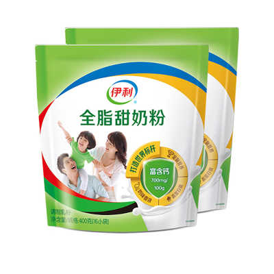伊利 成人奶粉独立小包装16包25g 全脂甜400g*2