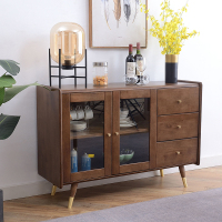 青木川 简约现代北欧全实木餐边柜 茶水柜小户型客厅餐厅碗柜碟柜备餐柜 酒水柜橱柜茶水柜微波炉靠墙矮柜玄关门厅柜