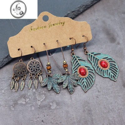 JiMi复古波西米亚民族风气质耳环女长款度假个性显瘦耳钉百搭耳饰套装