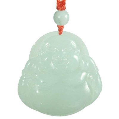  梦克拉 Mkela 冰糯种翡翠A货弥勒佛吊坠 玉佛 吊坠 翡翠 绿色