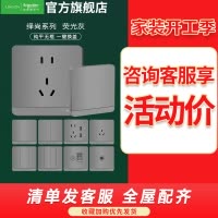 [官方旗舰店]施耐德电气开关插座绎尚荧光色北欧风86型大面板家用墙壁式10A五孔一开双控弱电空调USB电源插座