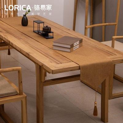 新中式桌旗禅意色棉麻茶几餐桌布日式长条北欧现代简约五斗柜布 平织-卡其 33*120cm(适用桌长0.7米-0.8米)