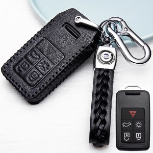 [补贴10%]沃尔沃XC60钥匙套2018款S60L/V40专用真皮钥匙套老款汽车钥匙包扣汽车钥匙包